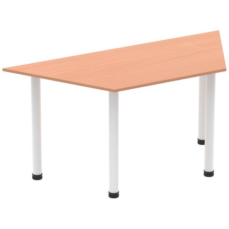 Impulse Trapezoidal Table, 1600mm, Beech, White Post Leg Easy2Order : I003699