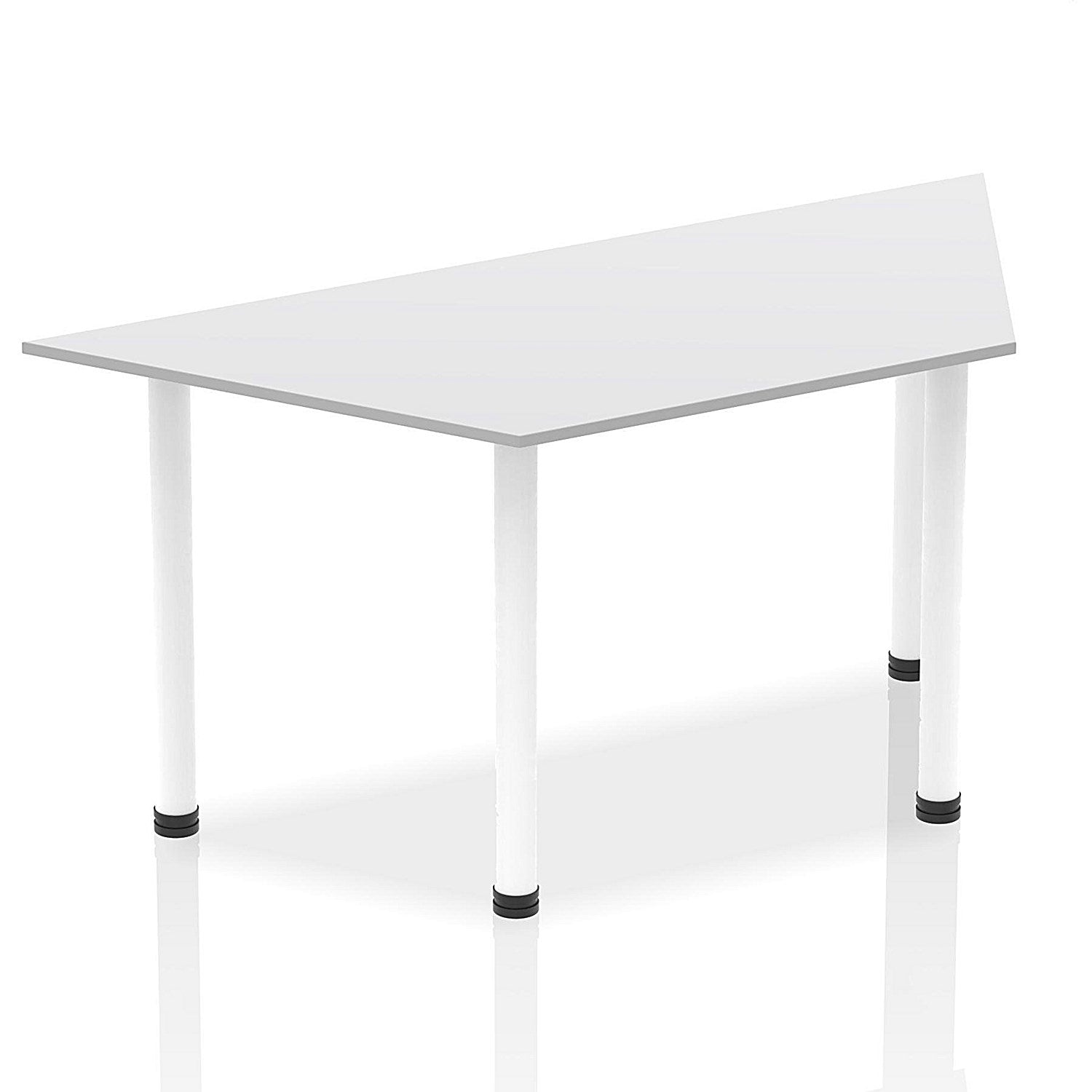 Impulse Trapezoidal Table, 1600mm, White, White Post Leg Easy2Order : I003701