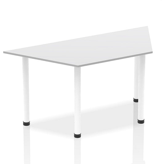 Impulse Trapezoidal Table, 1600mm, White, White Post Leg Easy2Order : I003701