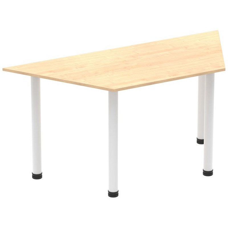 Impulse Trapezoidal Table, 1600mm, Maple, White Post Leg Easy2Order : I003707