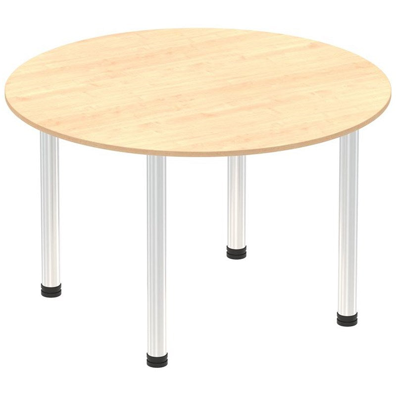 Impulse Circular Table, 1000mm, Maple, Chrome Post Leg Easy2Order : I003754