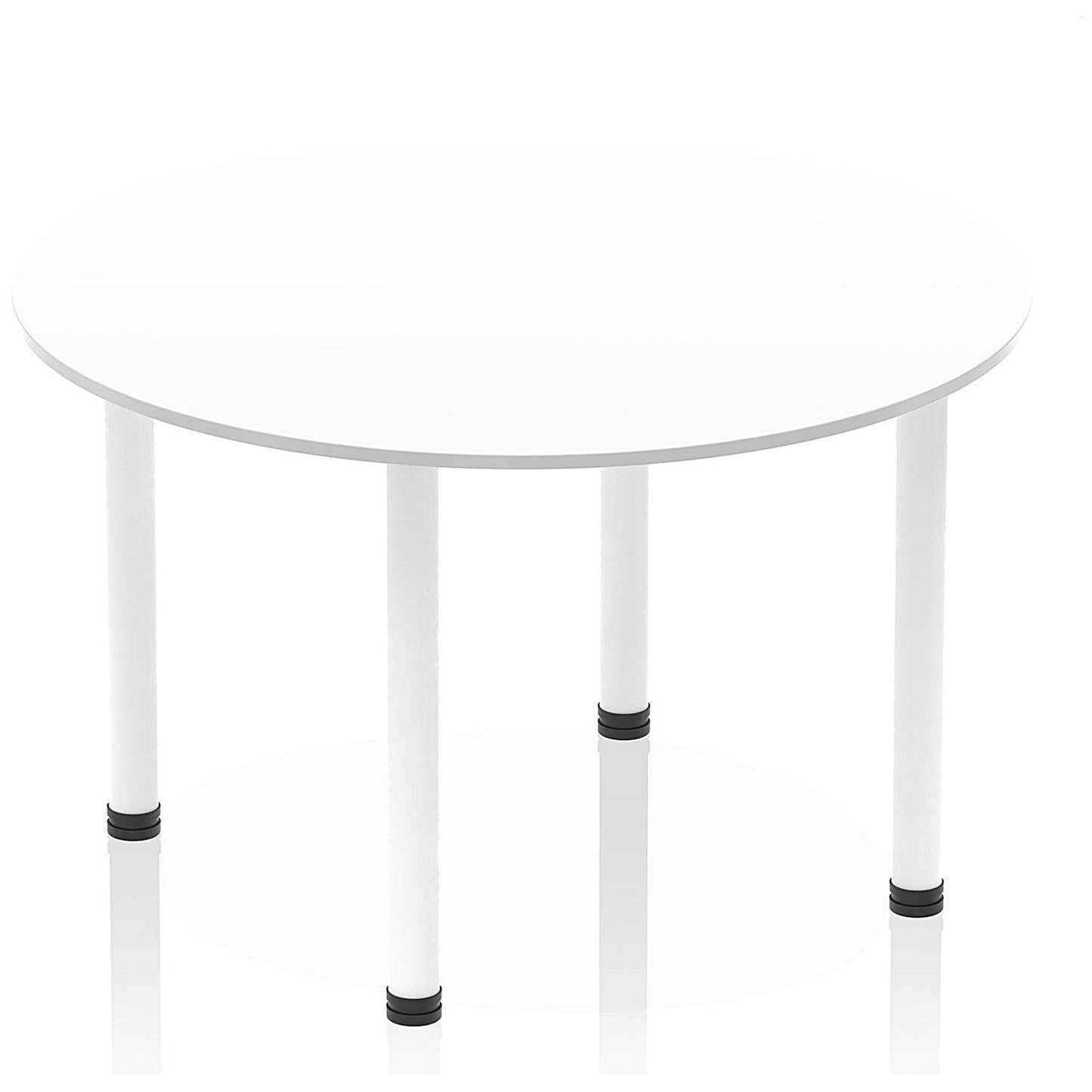 Impulse Circular Table, 1200mm, White, White Post Leg Easy2Order : I003786