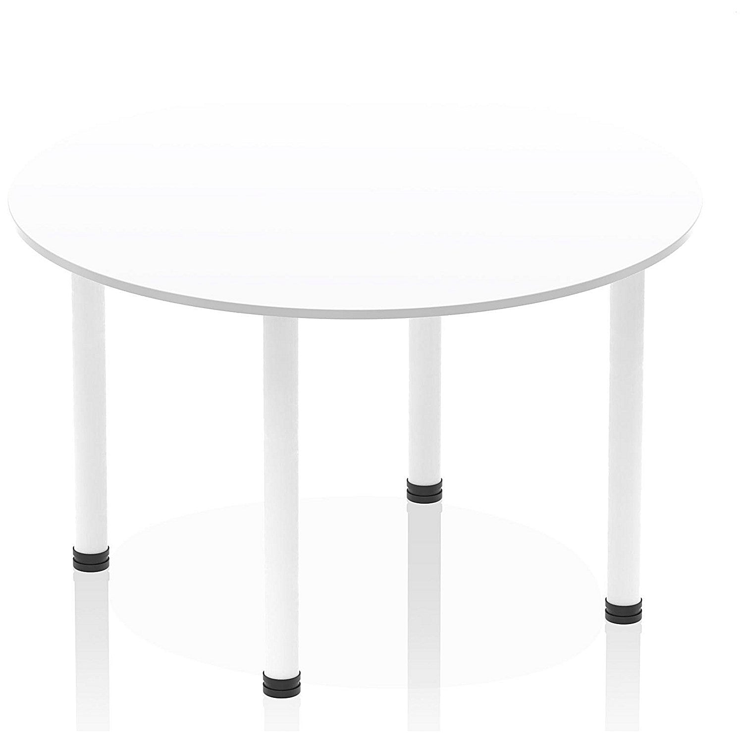 Impulse Circular Table, 1200mm, White, White Post Leg Easy2Order : I003786