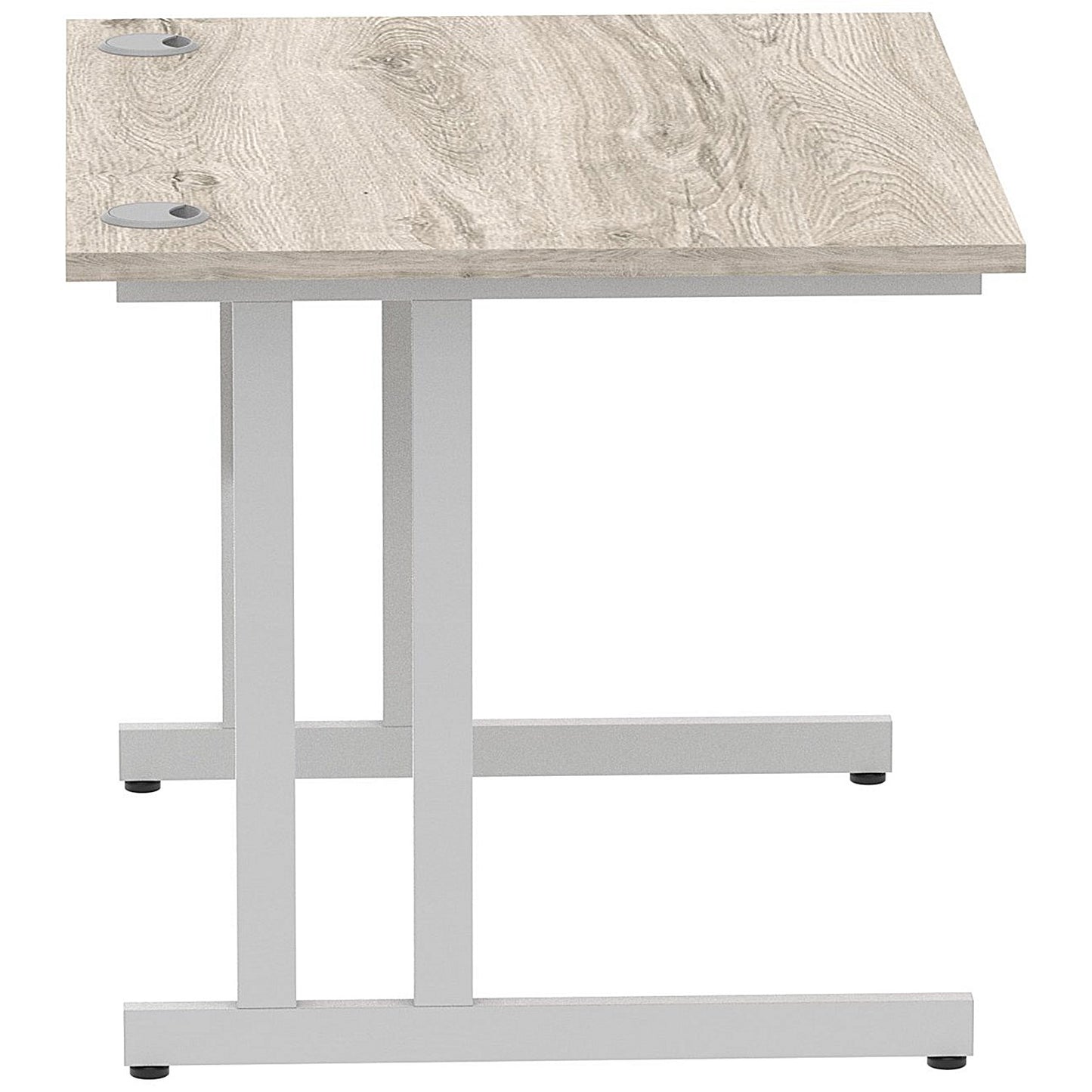 Impulse 1000mm Rectangular Desk, Silver Cantilever Leg, Grey Oak