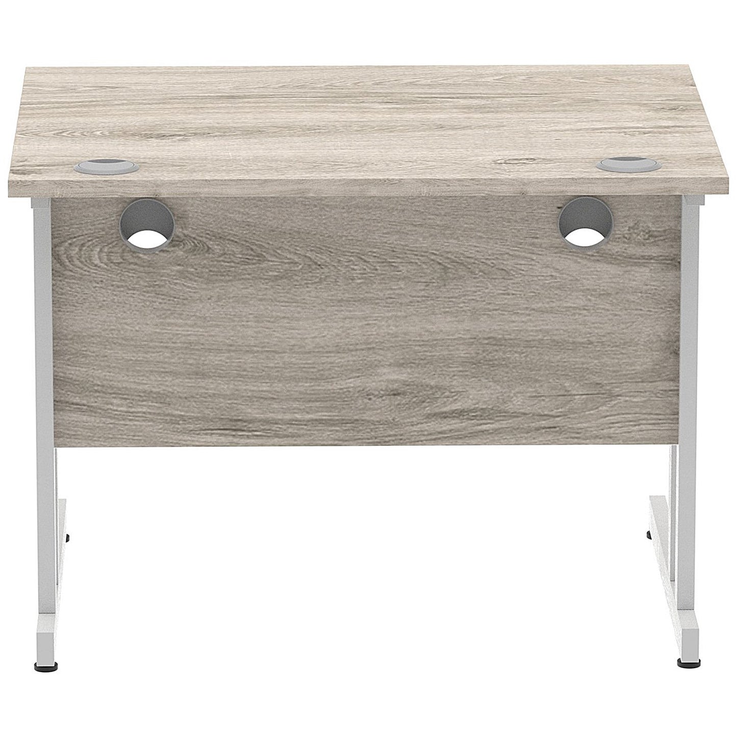 Impulse 1000mm Rectangular Desk, Silver Cantilever Leg, Grey Oak