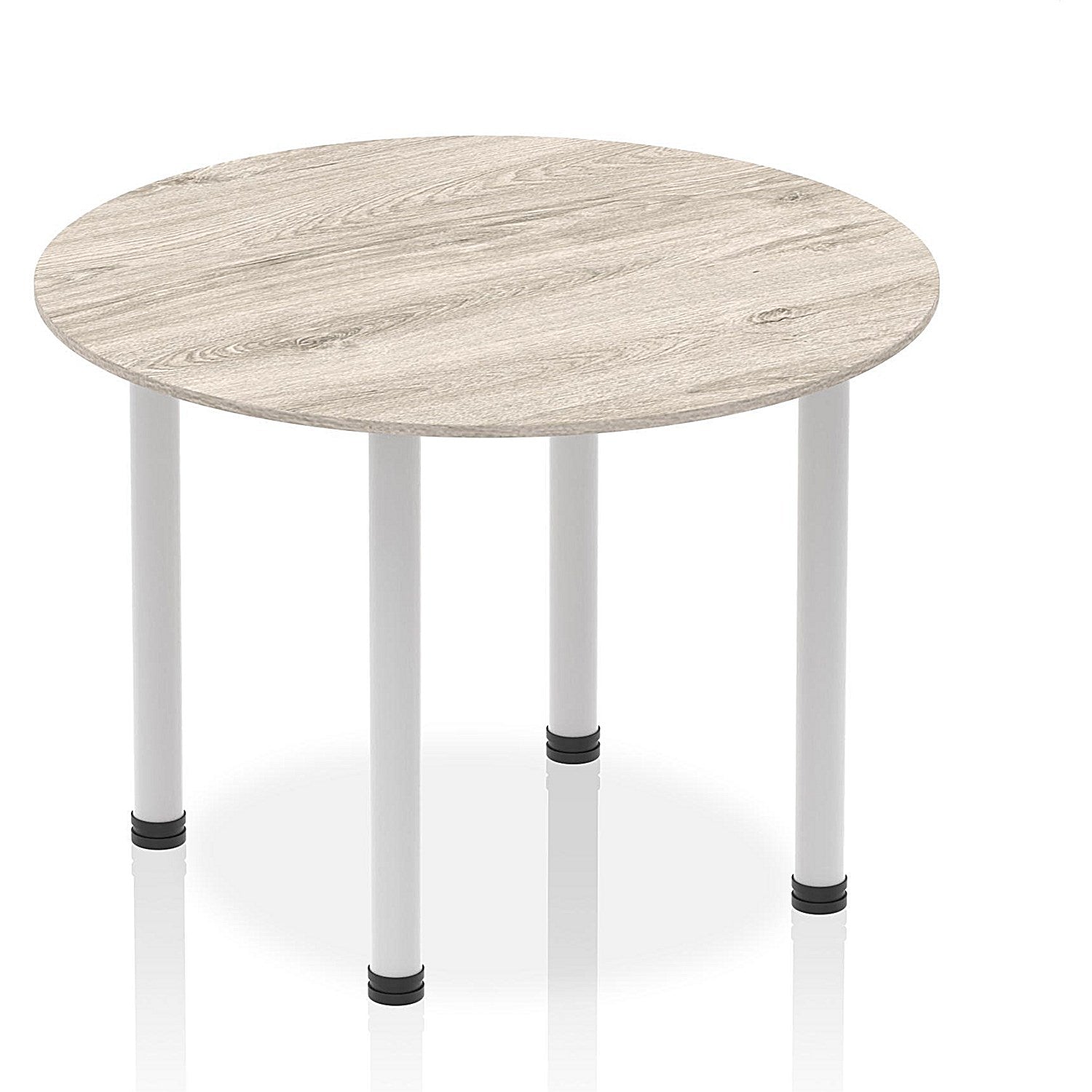 Impulse Circular Table, 1000mm, Grey Oak, Silver Post Leg Easy2Order : I003795