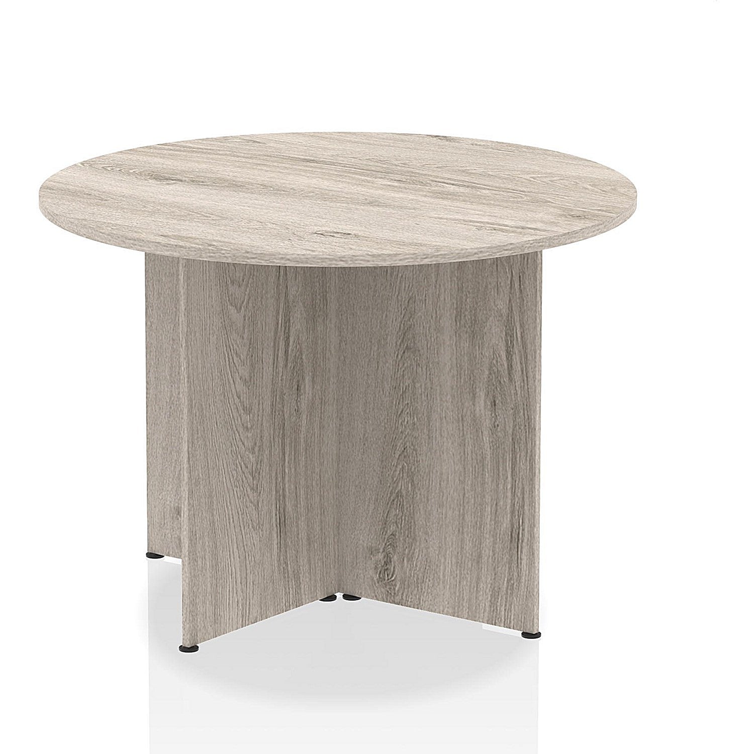 Impulse Circular Table, 1000mm, Grey Oak, Arrowhead Leg Easy2Order : I003796