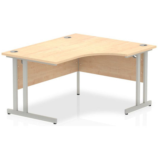 Impulse 1400mm Corner Desk, Right Hand, Silver Cantilever Leg, Maple