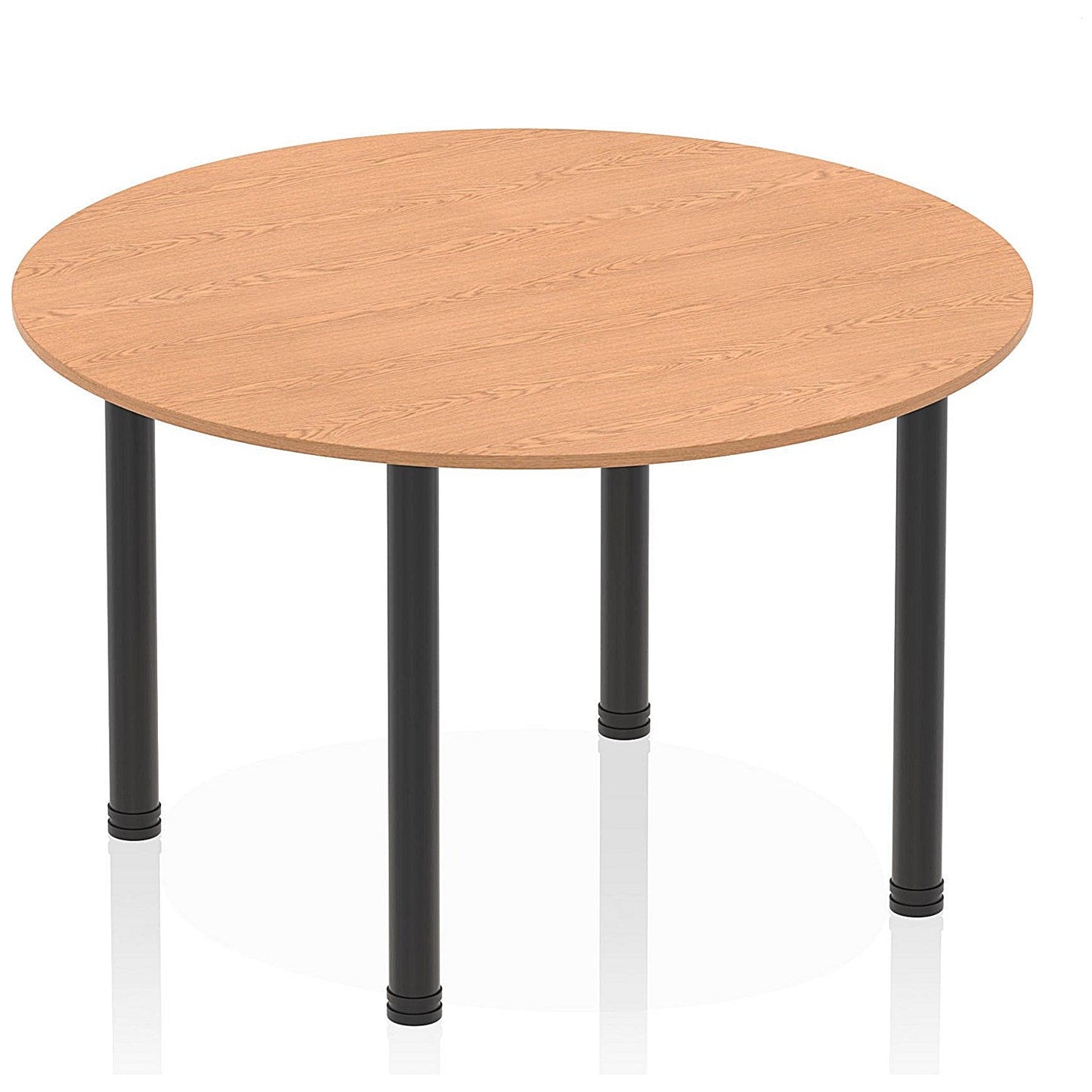 Impulse Circular Table, 1200mm, Oak, Black Post Leg Easy2Order : I004191