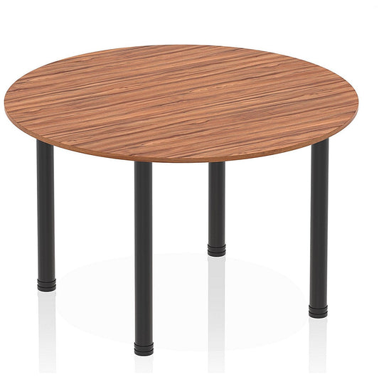 Impulse Circular Table, 1200mm, Walnut, Black Post Leg Easy2Order : I004193