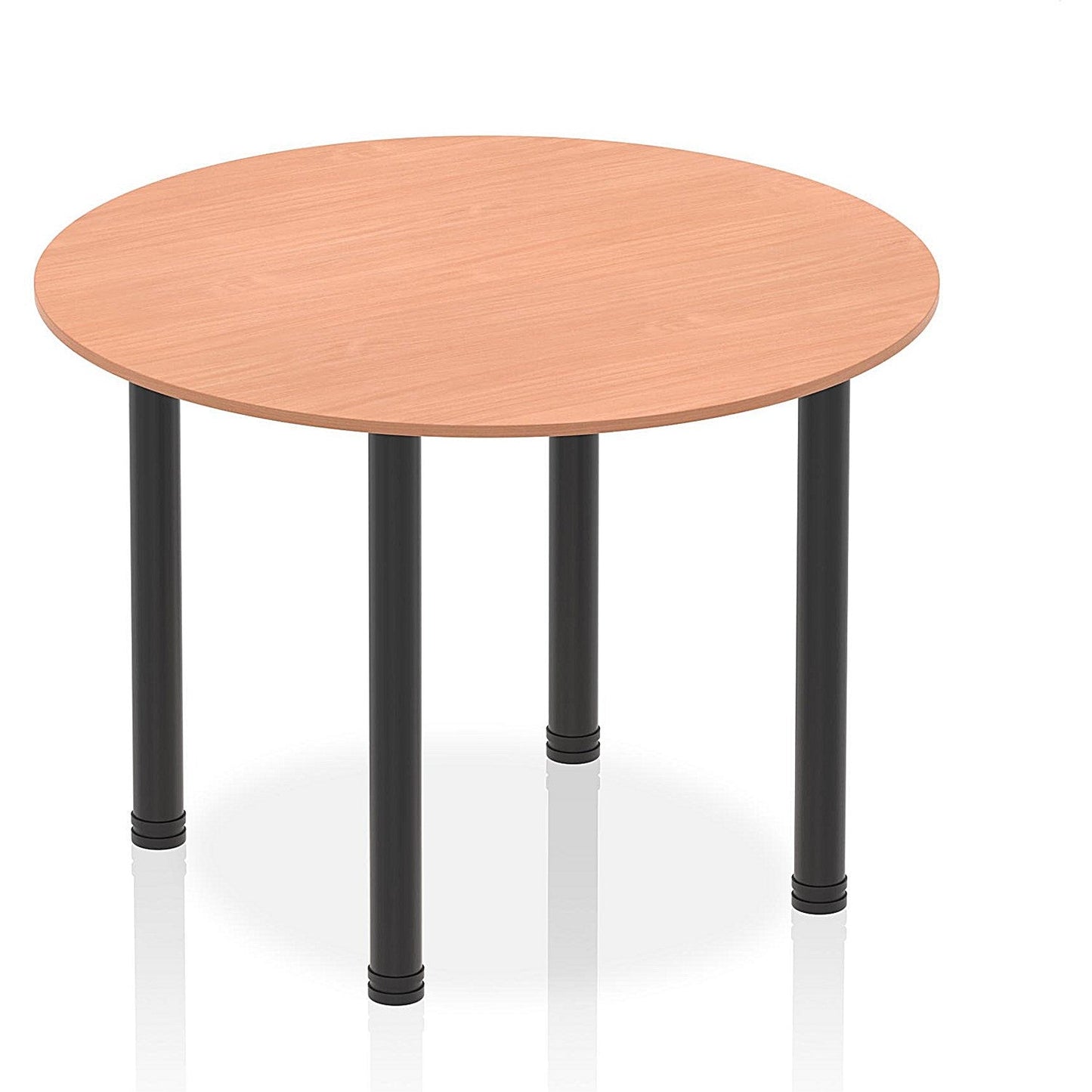 Impulse Circular Table, 1000mm, Beech, Black Post Leg Easy2Order : I004194