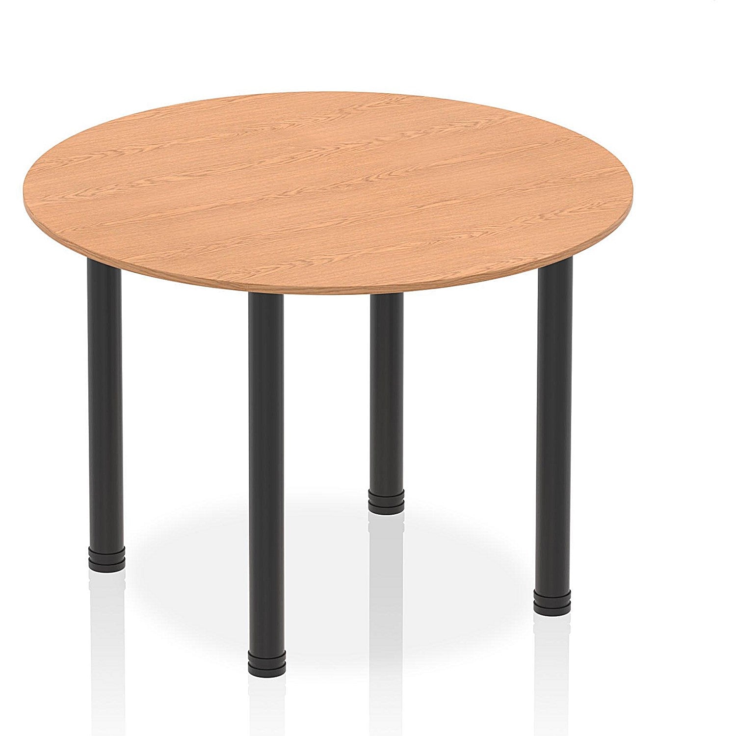 Impulse Circular Table, 1000mm, Oak, Black Post Leg Easy2Order : I004197