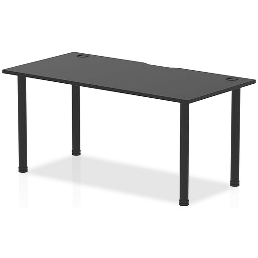 Impulse Rectangular Table, 1600mm x 800mm, Black, Black Post Leg Easy2Order : I004202
