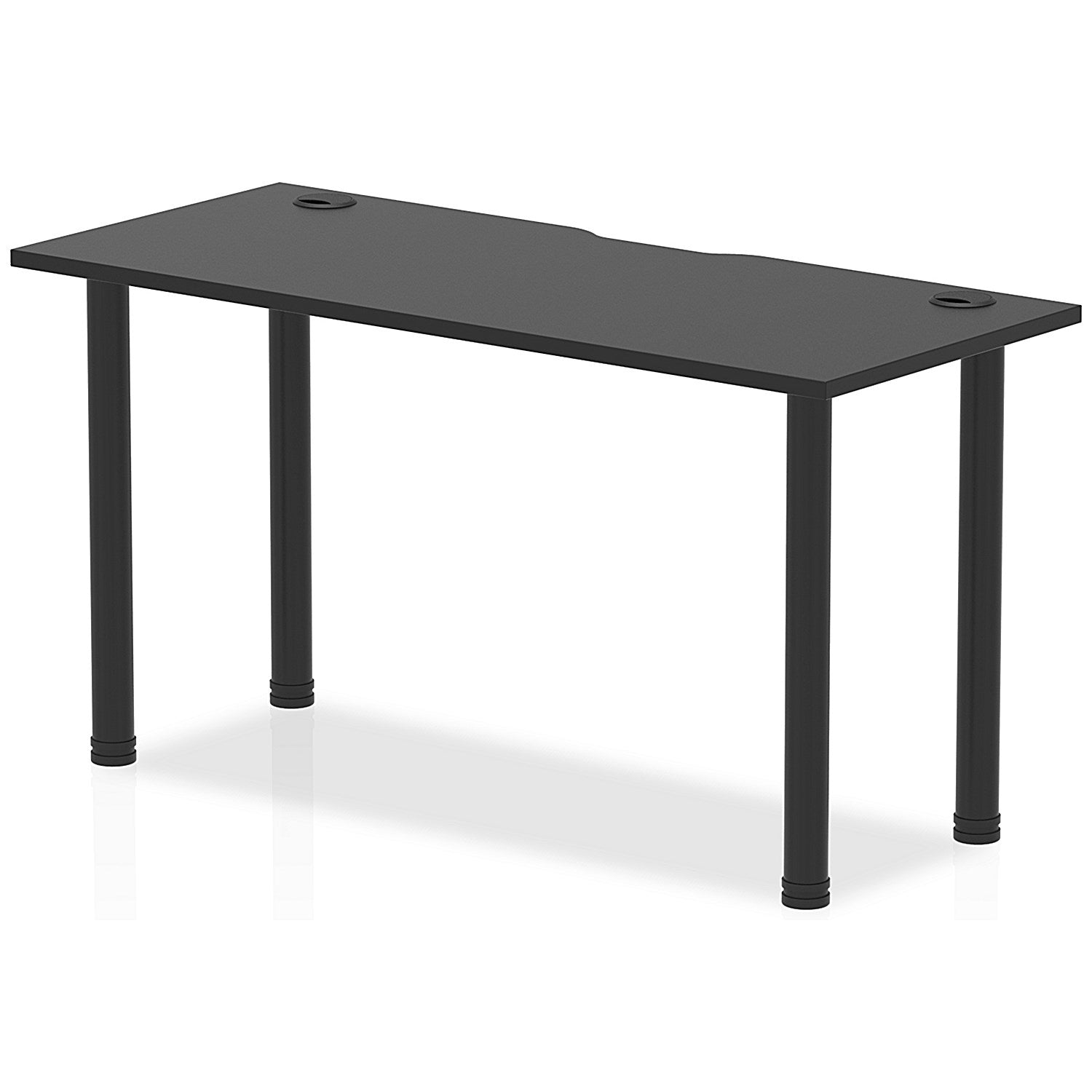 Impulse Rectangular Table, 1400mm x 600mm, Black, Black Post Leg Easy2Order : I004205
