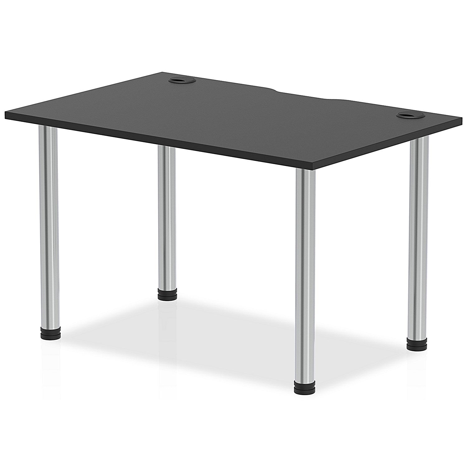 Impulse Rectangular Table, 1200mm x 800mm, Black, Chrome Post Leg Easy2Order : I004208