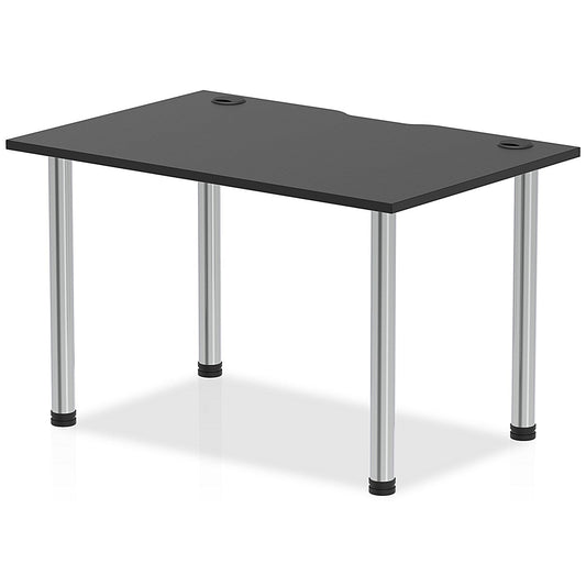 Impulse Rectangular Table, 1200mm x 800mm, Black, Chrome Post Leg Easy2Order : I004208