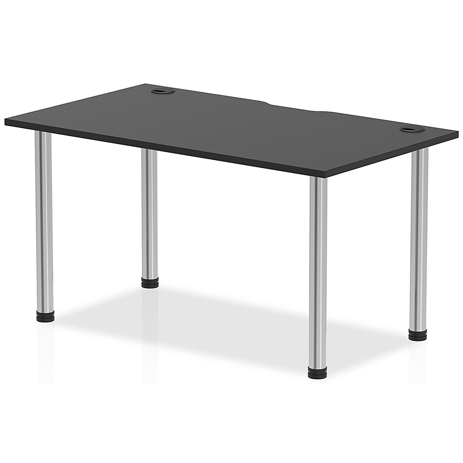 Impulse Rectangular Table, 1400mm x 800mm, Black, Chrome Post Leg Easy2Order : I004209