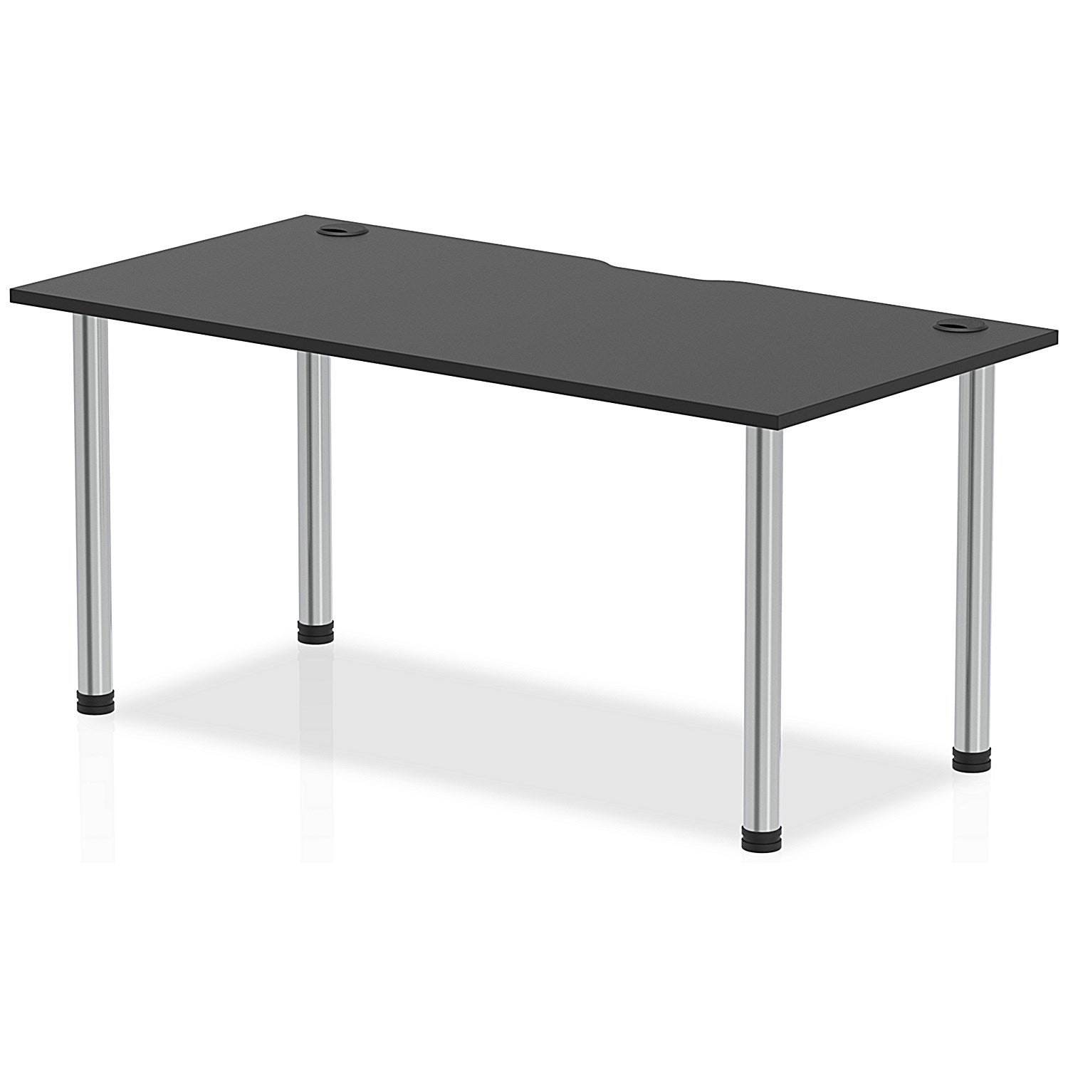 Impulse Rectangular Table, 1600mm x 800mm, Black, Chrome Post Leg Easy2Order : I004210