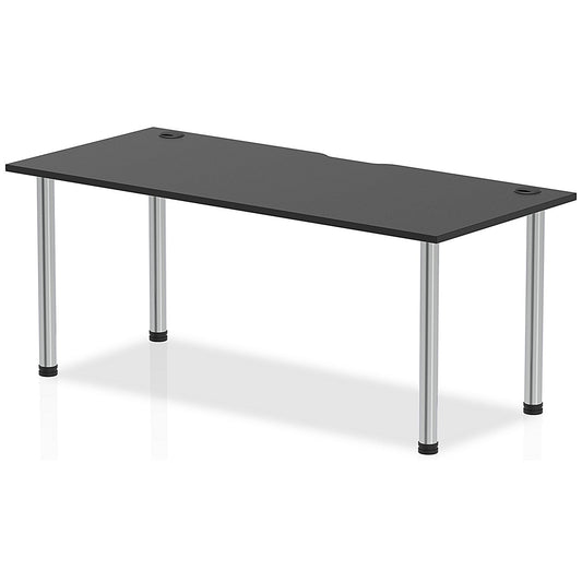 Impulse Rectangular Table, 1800mm x 800mm, Black, Chrome Post Leg Easy2Order : I004211