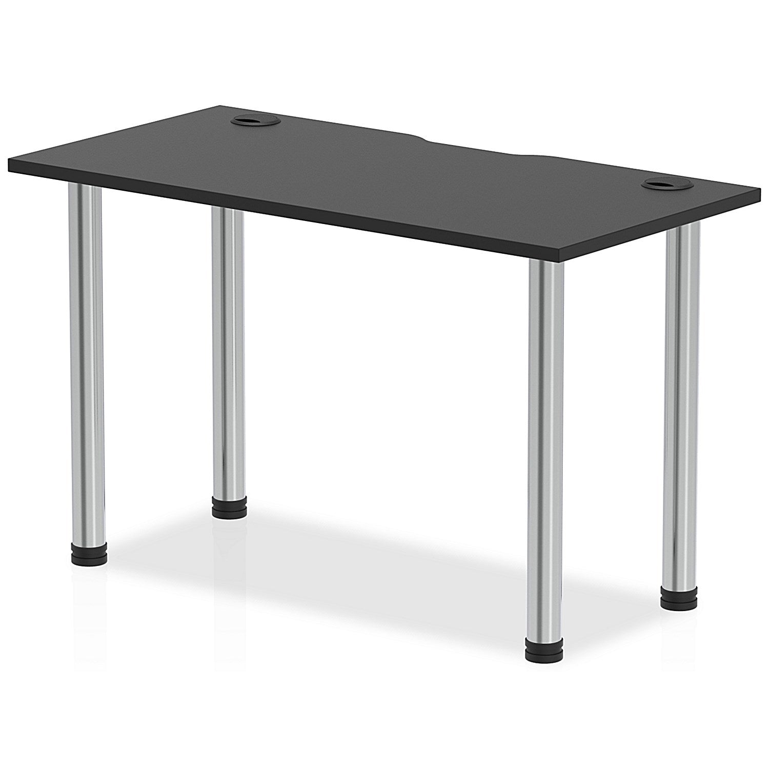 Impulse Rectangular Table, 1200mm x 600mm, Black, Chrome Post Leg Easy2Order : I004212