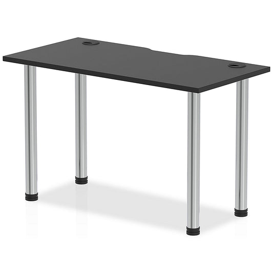 Impulse Rectangular Table, 1200mm x 600mm, Black, Chrome Post Leg Easy2Order : I004212