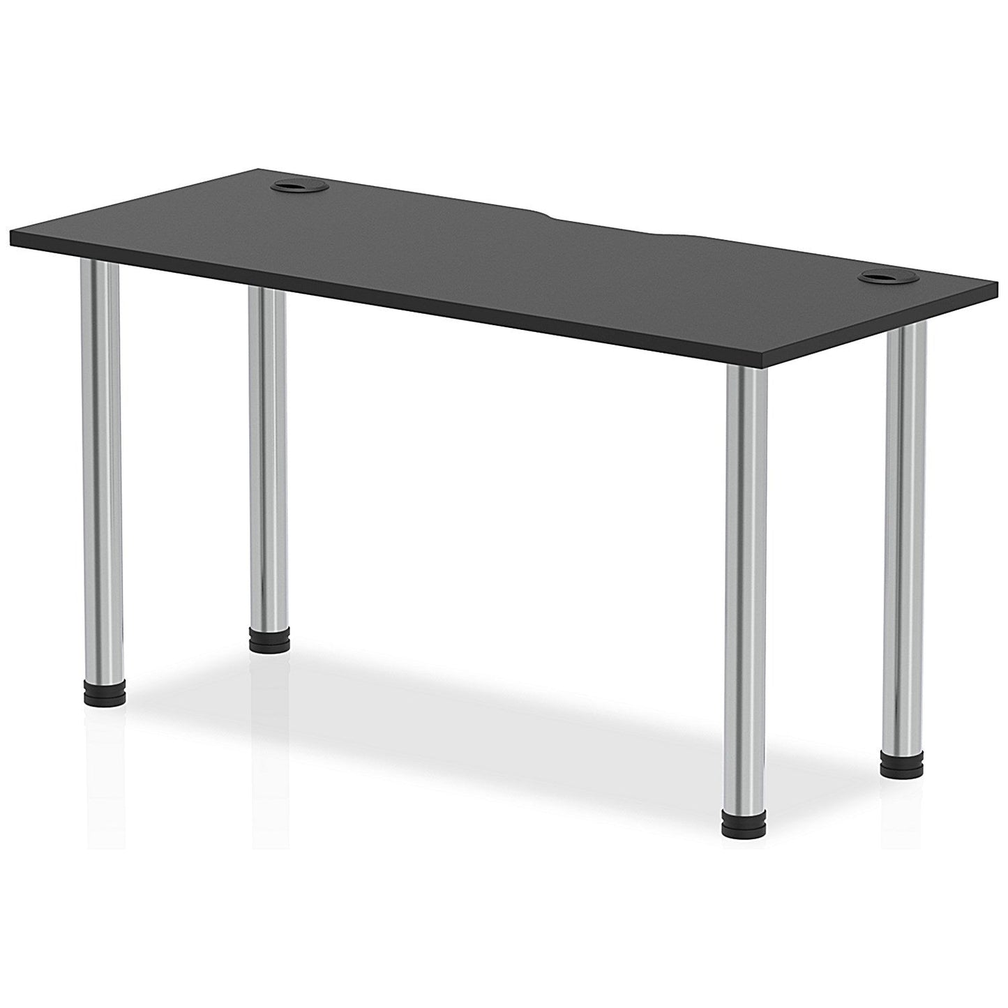 Impulse Rectangular Table, 1400mm x 600mm, Black, Chrome Post Leg Easy2Order : I004213