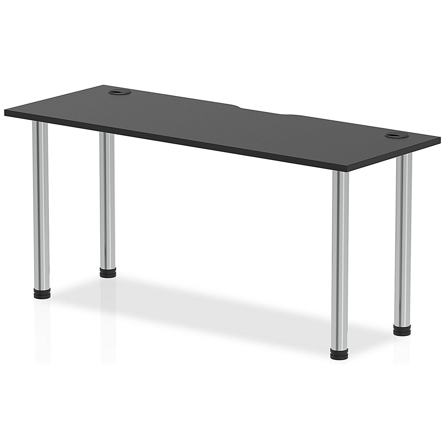 Impulse Rectangular Table, 1600mm x 600mm, Black, Chrome Post Leg Easy2Order : I004214