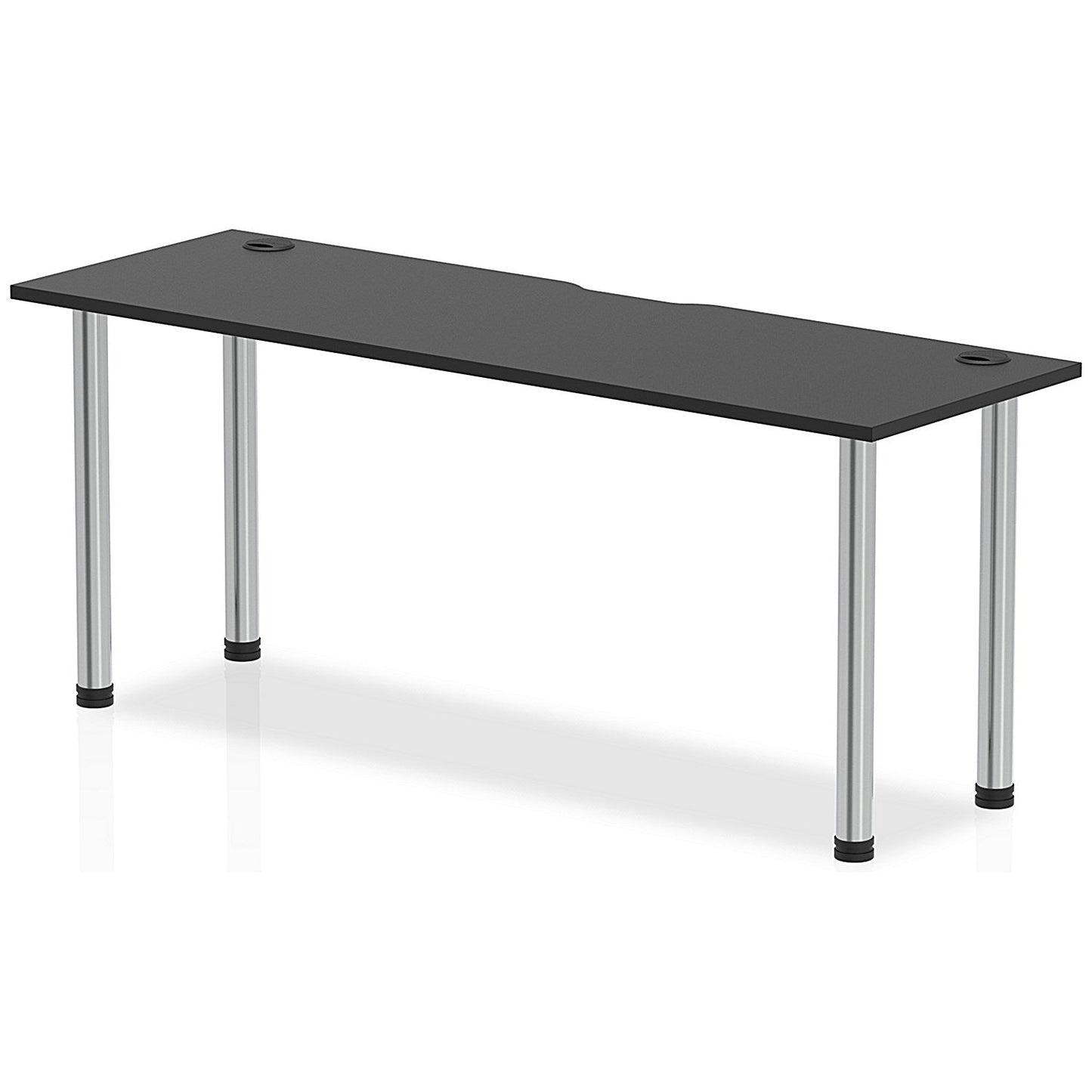 Impulse Rectangular Table, 1800mm x 600mm, Black, Chrome Post Leg Easy2Order : I004215