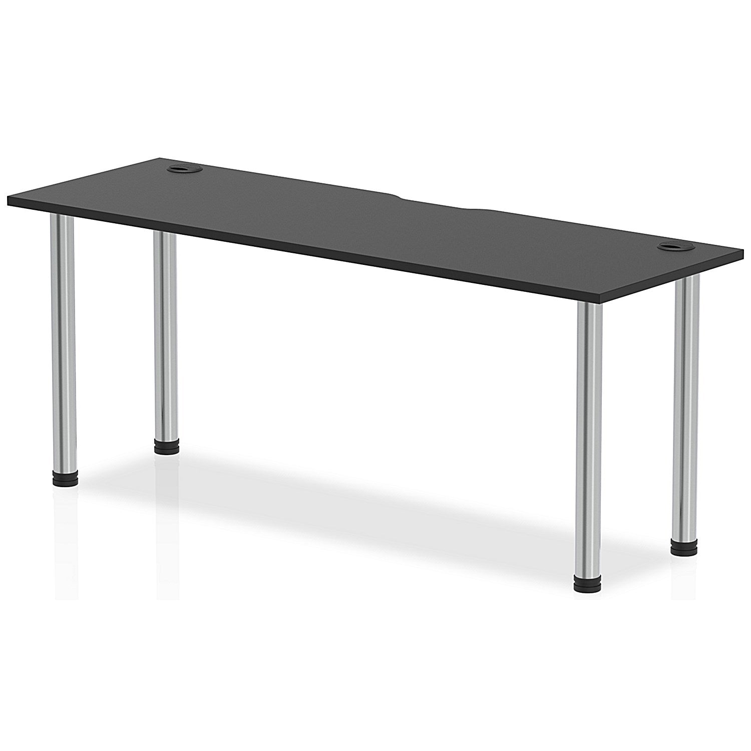 Impulse Rectangular Table, 1800mm x 600mm, Black, Chrome Post Leg Easy2Order : I004215
