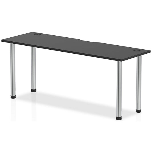 Impulse Rectangular Table, 1800mm x 600mm, Black, Chrome Post Leg Easy2Order : I004215