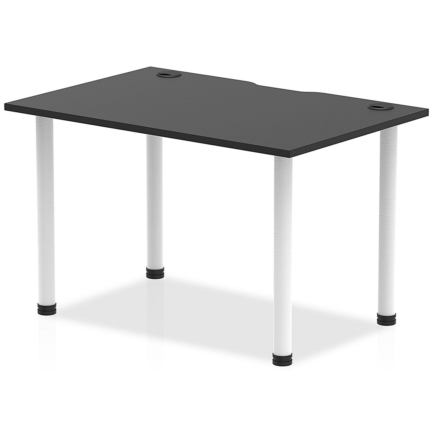 Impulse Rectangular Table, 1200mm x 800mm, Black, White Post Leg Easy2Order : I004216