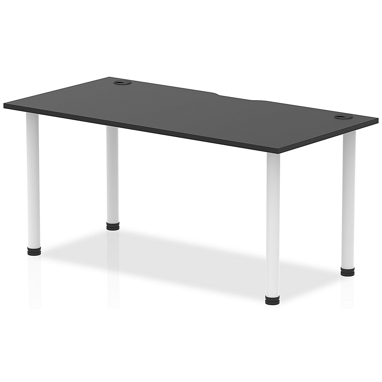 Impulse Rectangular Table, 1600mm x 800mm, Black, White Post Leg Easy2Order : I004218