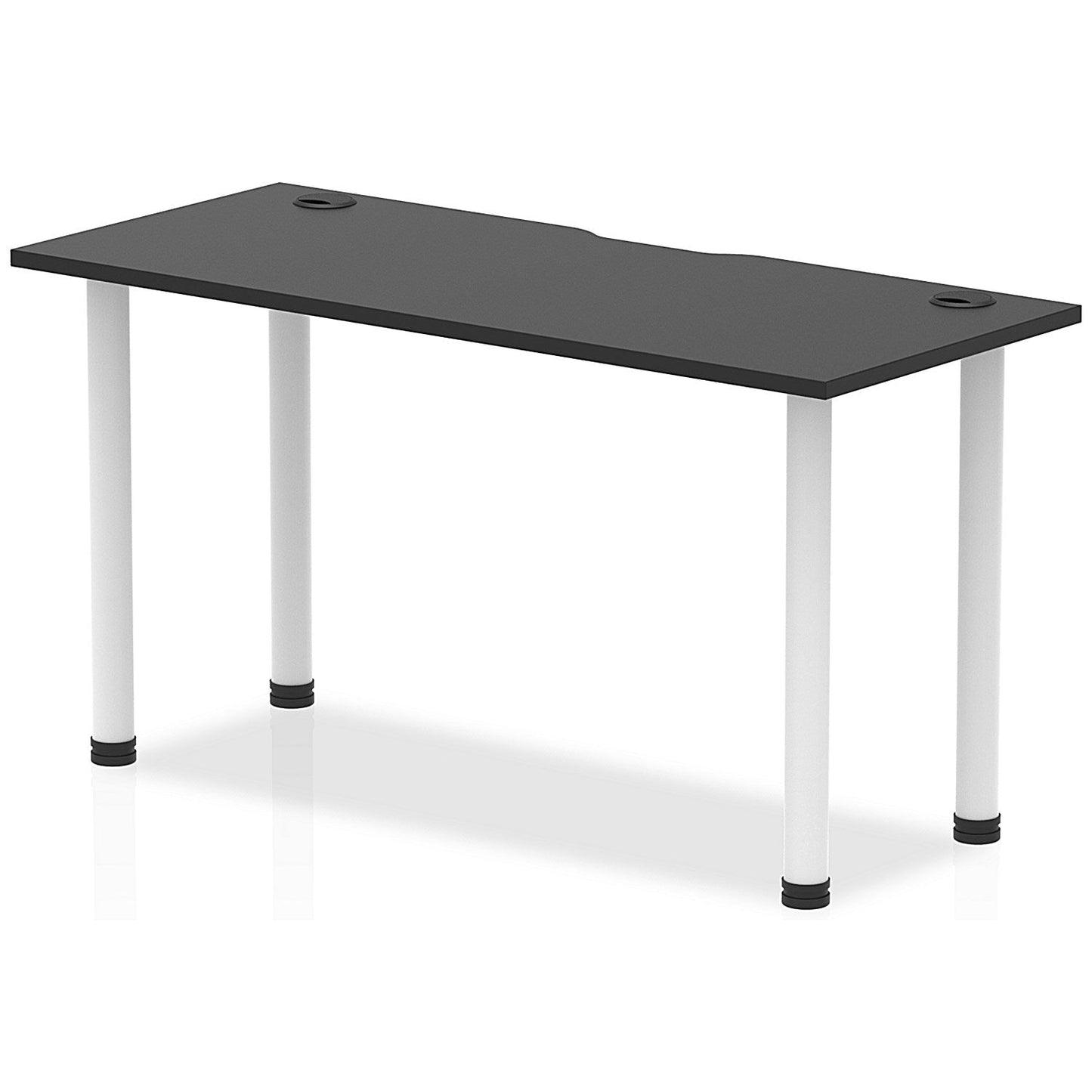 Impulse Rectangular Table, 1400mm x 600mm, Black, White Post Leg Easy2Order : I004221