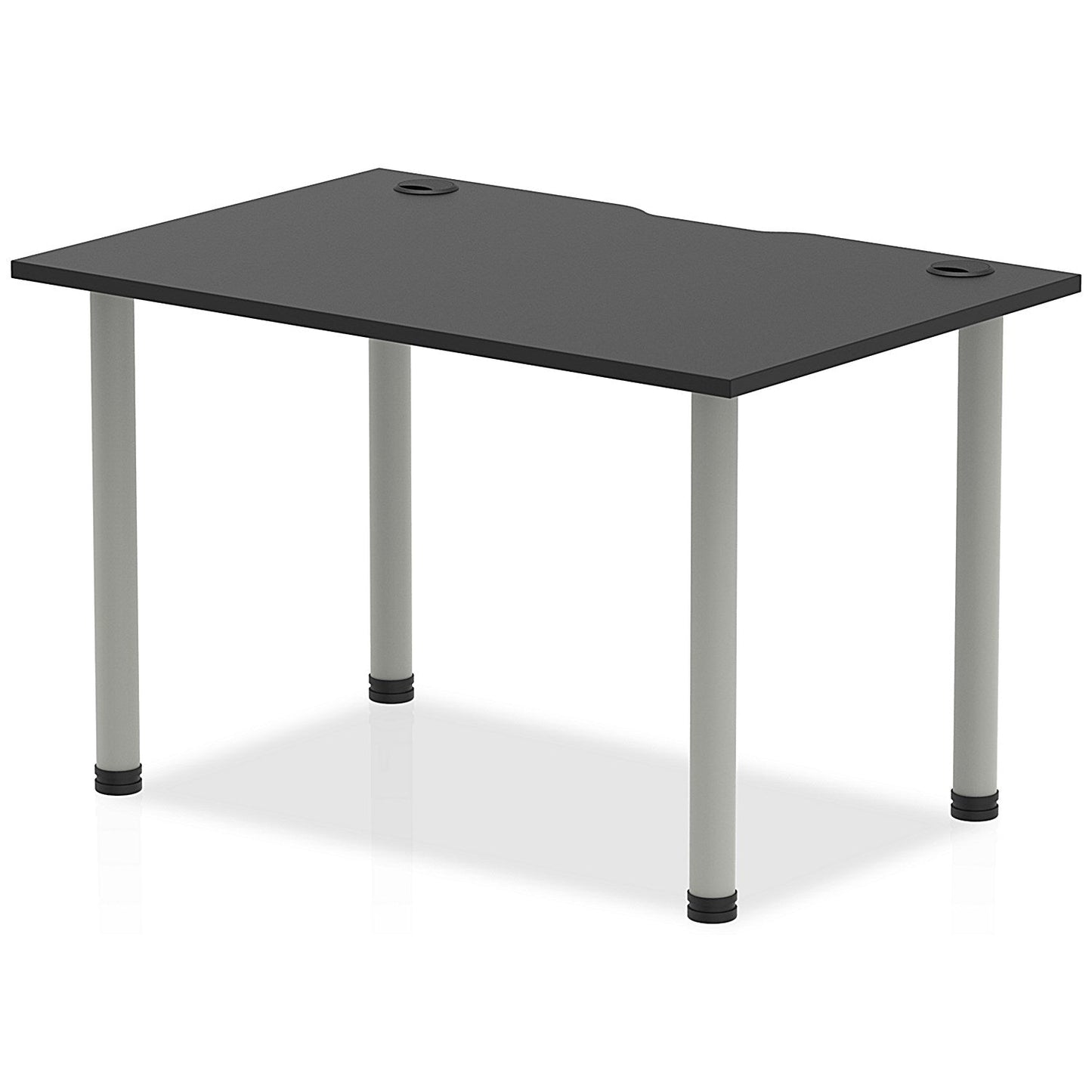 Impulse Rectangular Table, 1200mm x 800mm, Black, Silver Post Leg Easy2Order : I004224