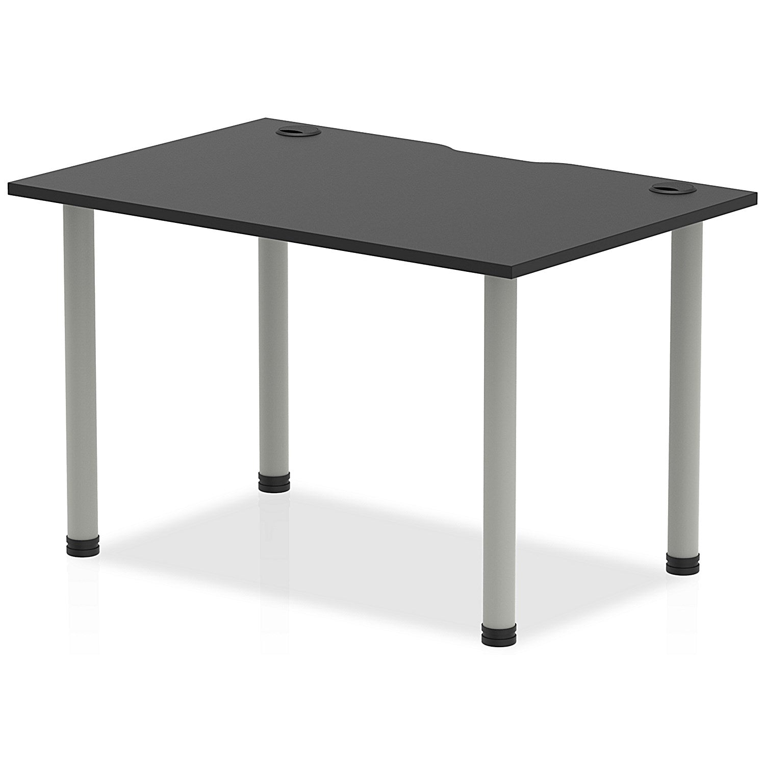 Impulse Rectangular Table, 1200mm x 800mm, Black, Silver Post Leg Easy2Order : I004224