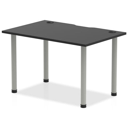 Impulse Rectangular Table, 1600mm x 800mm, Black, Silver Post Leg Easy2Order : I004226