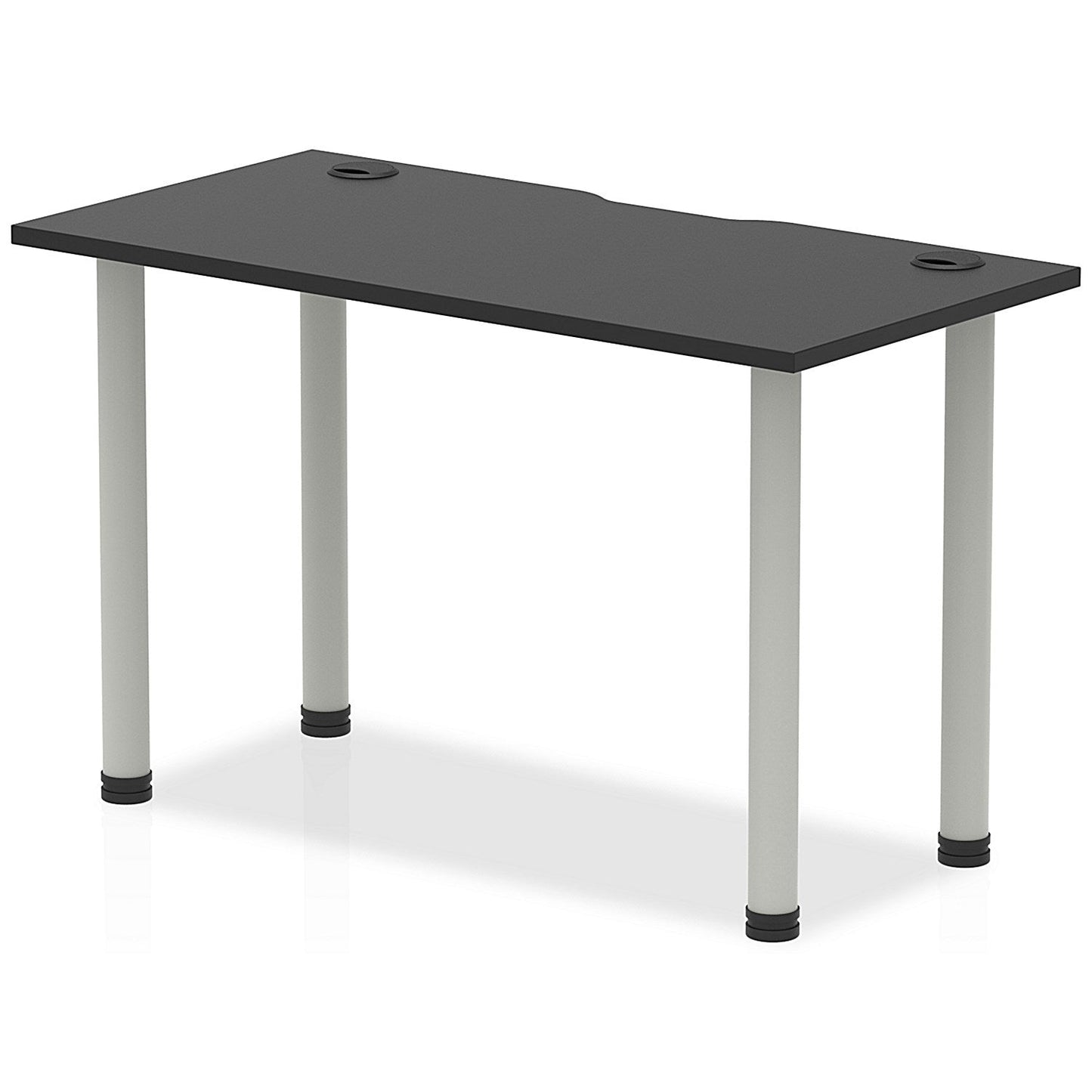 Impulse Rectangular Table, 1200mm x 600mm, Black, Silver Post Leg Easy2Order : I004228