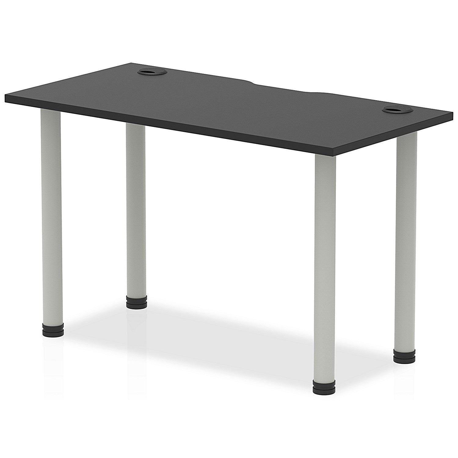 Impulse Rectangular Table, 1200mm x 600mm, Black, Silver Post Leg Easy2Order : I004228
