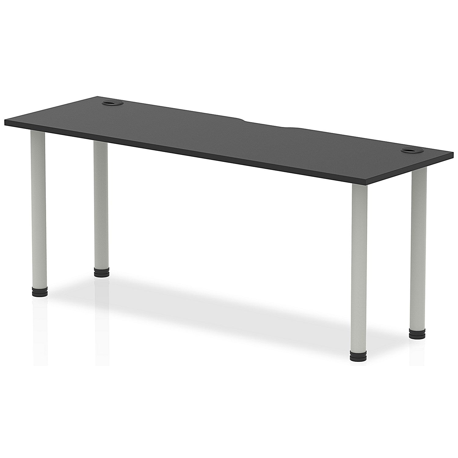 Impulse Rectangular Table, 1800mm x 600mm, Black, Silver Post Leg Easy2Order : I004231