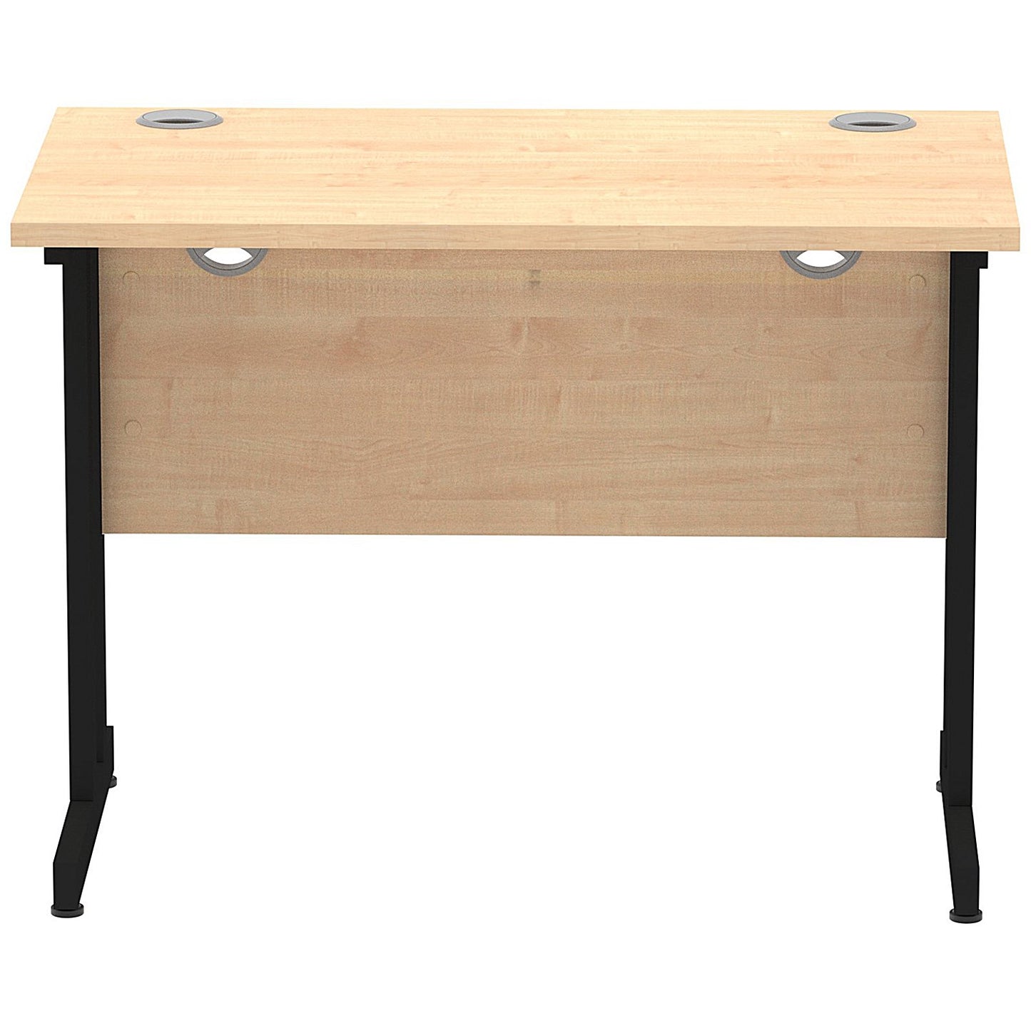 Impulse 1000mm Slim Rectangular Desk, Black Cantilever Leg, Maple