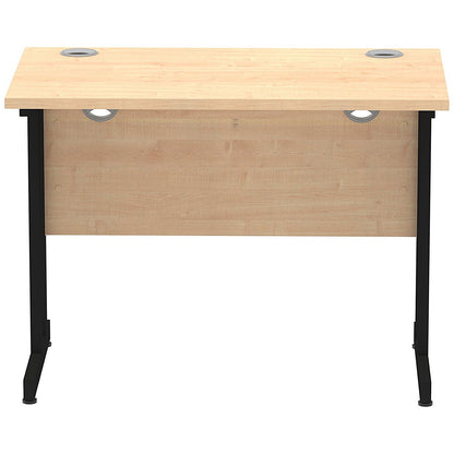 Impulse 1000mm Slim Rectangular Desk, Black Cantilever Leg, Maple