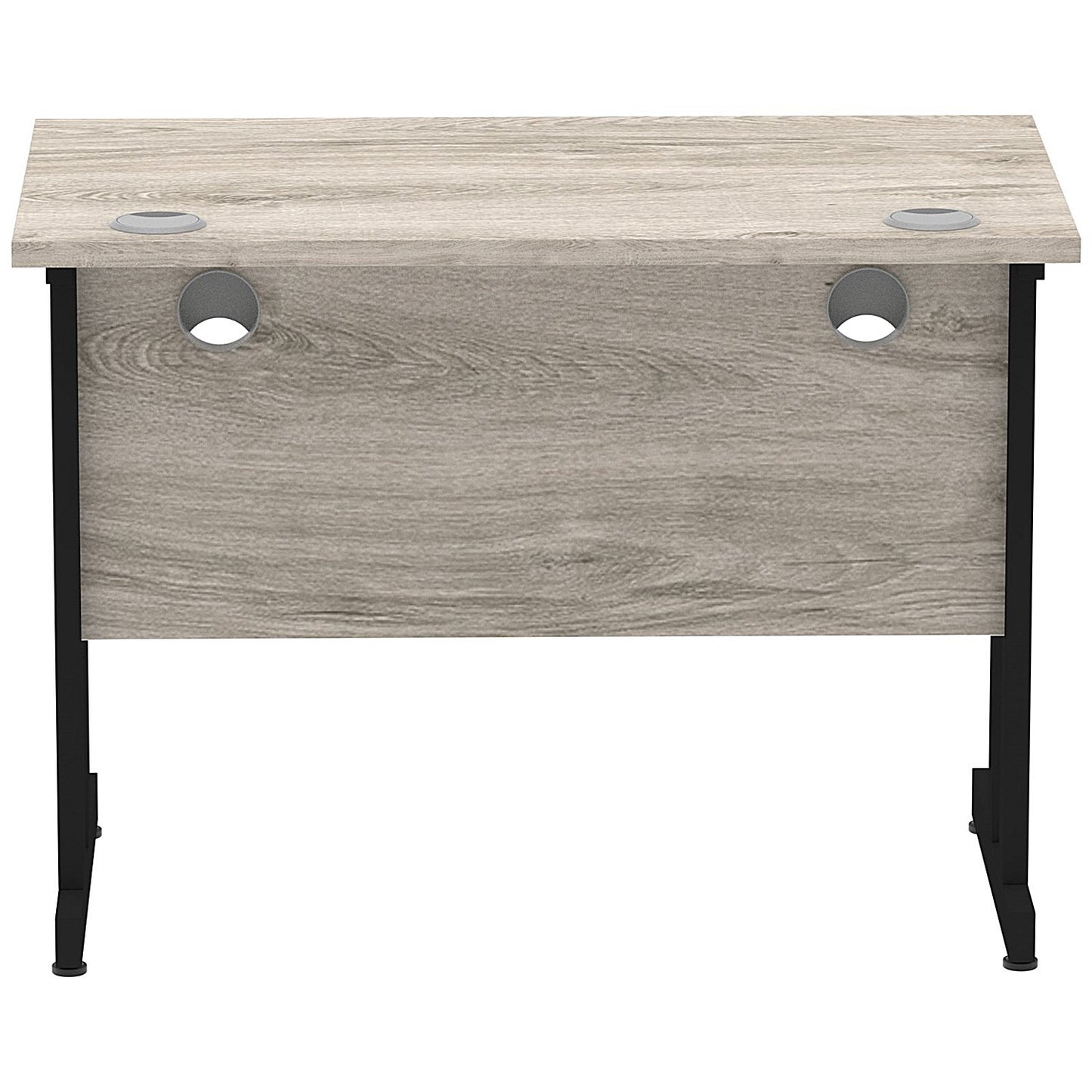 Impulse 1000mm Slim Rectangular Desk, Black Cantilever Leg, Grey Oak