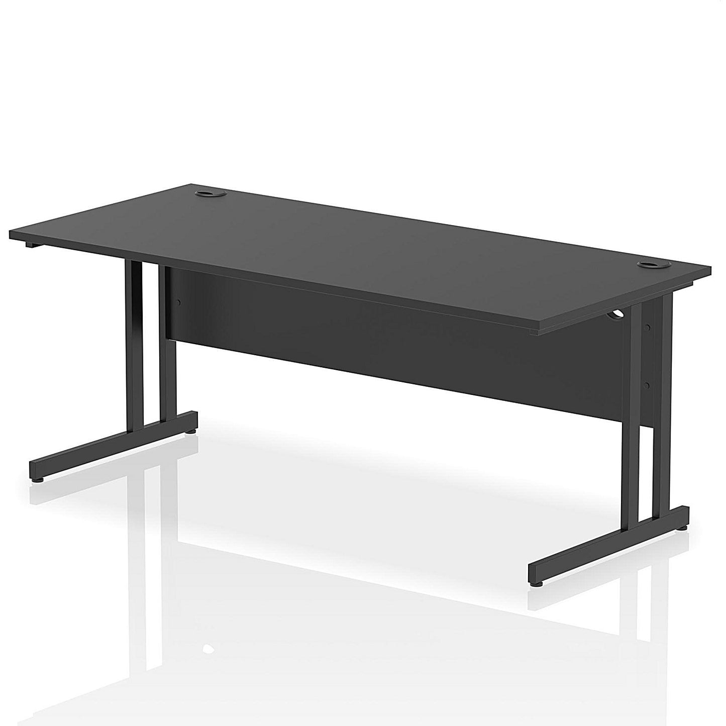 Impulse 1800mm Rectangular Desk, Black Cantilever Leg, Black