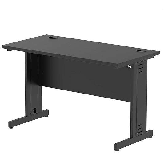Impulse 1200mm Slim Rectangular Desk, Black Cable Managed Leg, Black