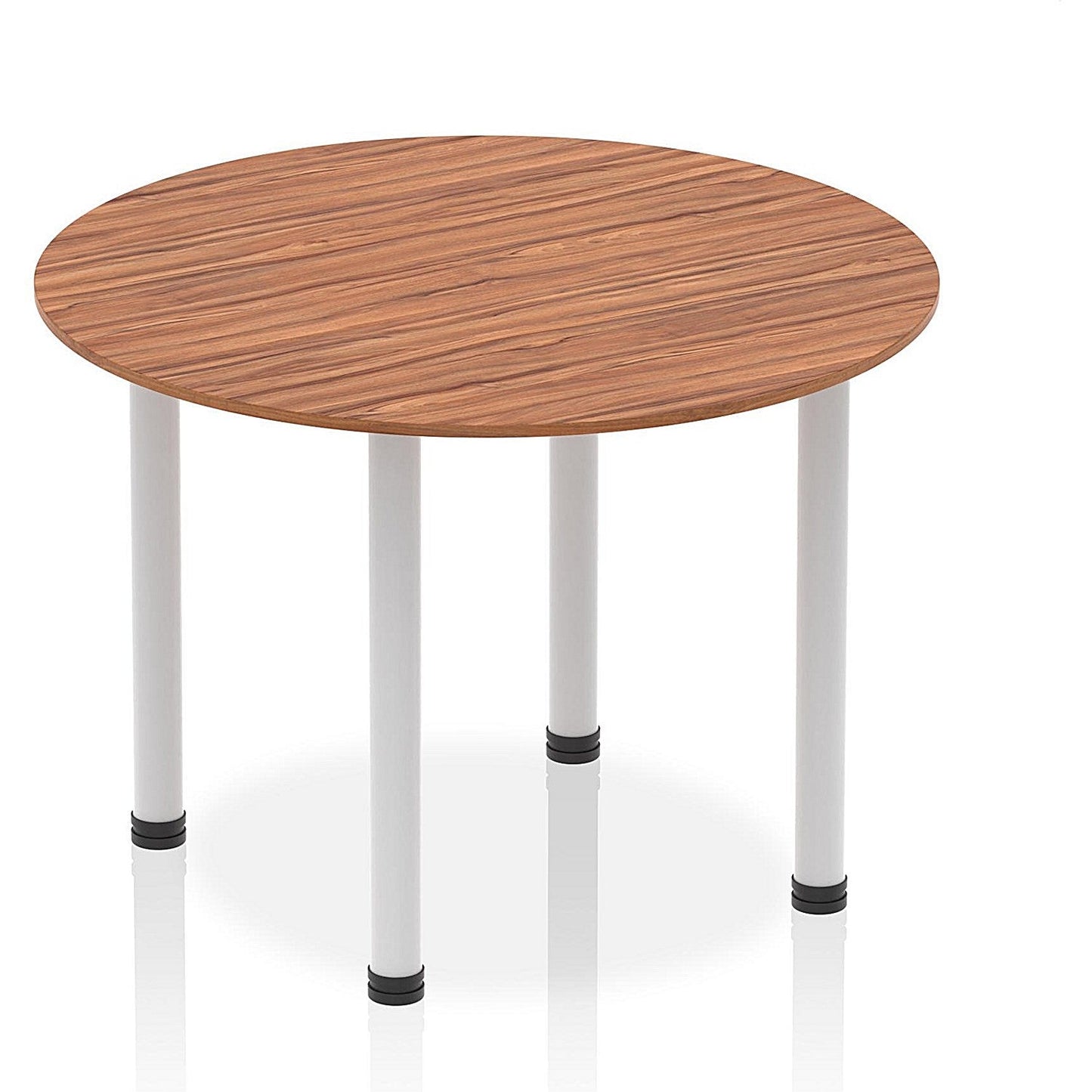 Impulse Circular Table, 1000mm, Walnut, Silver Post Leg Easy2Order : I004374