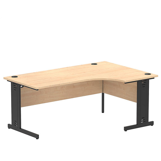 Impulse 1800mm Corner Desk, Right Hand, Black Cable Managed Leg, Maple