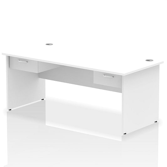 Impulse 1800mm Rectangular Desk with 2 attached Pedestals, Panel End Leg, White