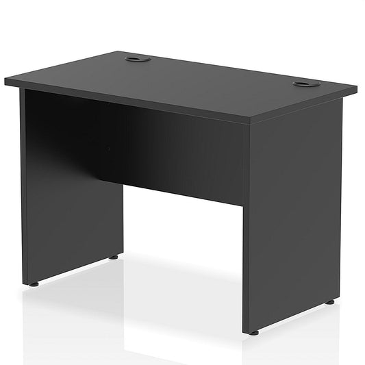 Impulse 1000mm Slim Rectangular Desk, Panel End Leg, Black