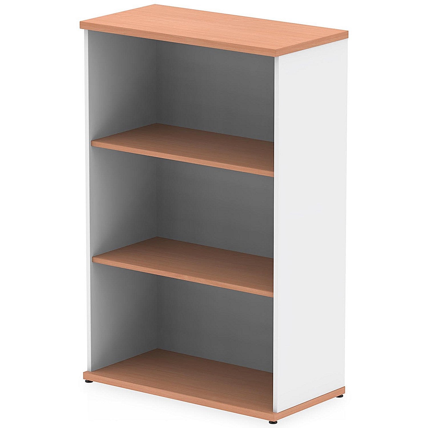 Impulse Two-Tone Medium Bookcase, 2 Shelves, 1200mm High, Beech and White Easy2Order : I005118