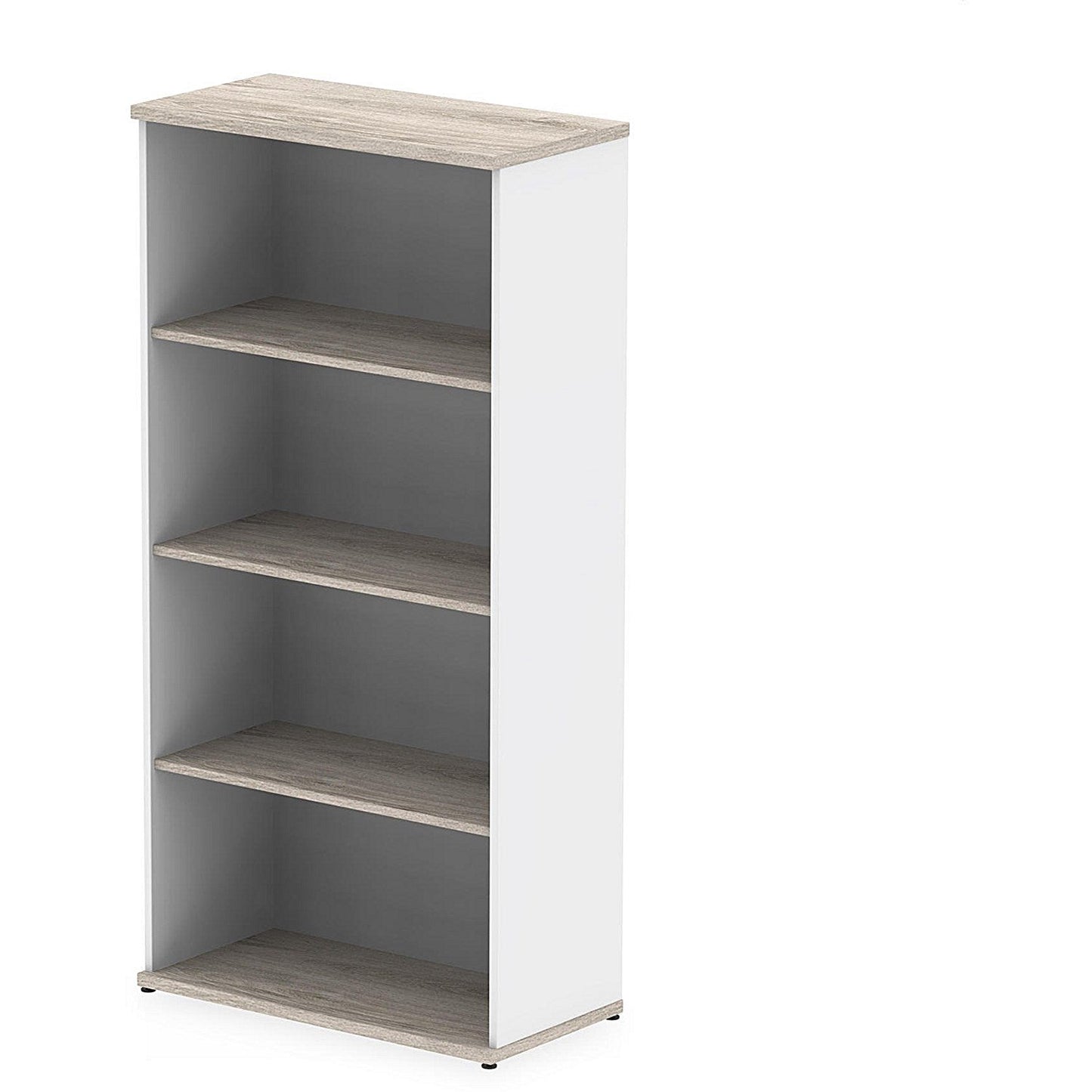 Impulse Two-Tone Tall Bookcase, 3 Shelves, 1600mm High, Grey Oak and White Easy2Order : I005126